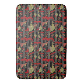 レッドチョケベリーボタニカルベリーストライプ類 バスマット