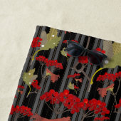 レッドチョケベリーボタニカルベリーストライプ類 ビーチタオル (インサイチュ)