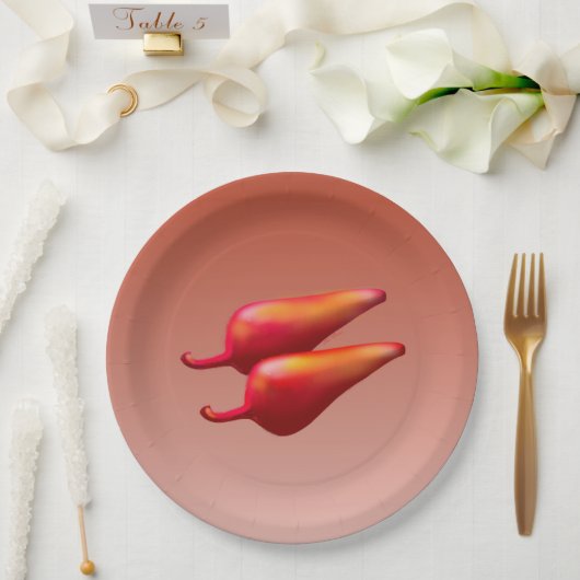 レッドチリピーパーズラージ紙プレート ペーパープレート (ウェディング)