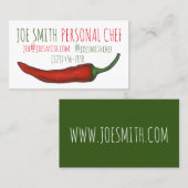 レッドチリペッパーシェフレストラン調理師食品 名刺 (正面/裏面)