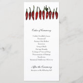 レッドチリペッパーフェスティバル結婚式 プログラム (裏面)