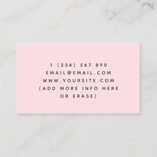 レッドチリペッパー栄養士ディーチティアンライトピンク 名刺 (裏面)