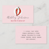 レッドチリペッパー栄養士ディーチティアンライトピンク 名刺 (正面/裏面)