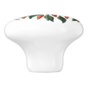 レッドチリペッパー植物丸いノブ セラミックノブ (側面)