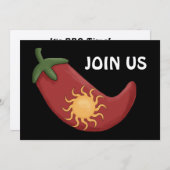 レッドチリペッパーBBQ - ウエスタンパーティー 招待状 (正面/裏面)