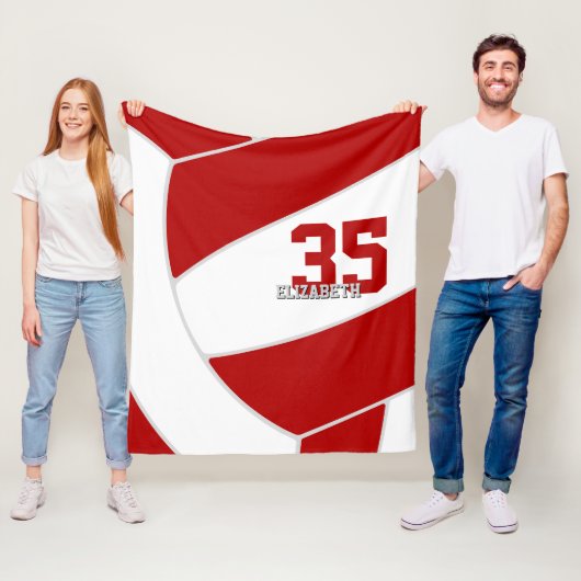 レッドチームのカラーズ銀色バレーボール フリースブランケット (インサイチュ)