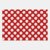 レッドチーム色バレーボール3pcコーディネート ラッピングペーパーシート (正面2)