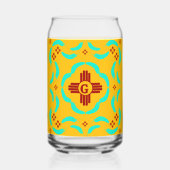 レッドツィアシンボルニューメキシコターコイズ羽 ガラス缶 (裏面)