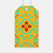 レッドツィアシンボルニューメキシコターコイズ羽 ギフトタグ (正面)