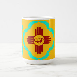 レッドツィアシンボルニューメキシコターコイズ羽 コーヒーマグカップ