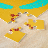 レッドツィアシンボルニューメキシコターコイズ羽 ジグソーパズル (側面)