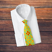 レッドツィアシンボルニューメキシコターコイズ羽 ネクタイ