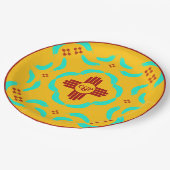 レッドツィアシンボルニューメキシコターコイズ羽 ペーパープレート (アングル)