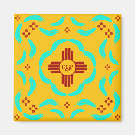 レッドツィアシンボルニューメキシコターコイズ羽 マグネット