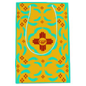 レッドツィアシンボルニューメキシコターコイズ羽 ミディアムペーパーバッグ (正面)