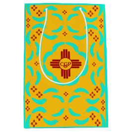 レッドツィアシンボルニューメキシコターコイズ羽 ミディアムペーパーバッグ