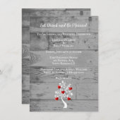 レッドツリーのハート結婚のリハーサルディナー招待状 招待状 (正面/裏面)