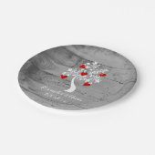 レッドツリーのハート結婚の紙プレート ペーパープレート (アングル)