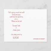 レッドツリーウェディング Tシャツ、ギフト、ステッカー＆ウェディングファボリット 案内ポストカード (裏面)