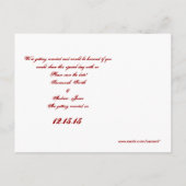 レッドツリーウェディング Tシャツ、ギフト、ステッカー＆ウェディングファボリット 案内ポストカード (裏面)