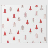 レッドツリーズ付きホリデーラッピング紙 ラッピングペーパー (フラット)