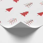 レッドツリーズ付きホリデーラッピング紙 ラッピングペーパー (角)