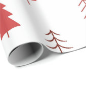 レッドツリーズ付きホリデーラッピング紙 ラッピングペーパー (ロールコーナー)