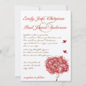 レッドツリーハミングバード結婚式招待状 招待状 (正面)