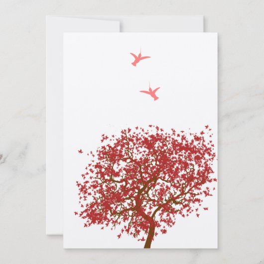 レッドツリーハミングバード結婚式招待状 招待状 (裏面)