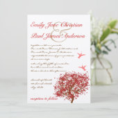 レッドツリーハミングバード結婚式招待状 招待状 (スタンド正面)