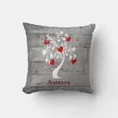 レッドツリーハートパーソナライズされた装飾用クッション クッション (正面)