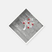 レッドツリーハートブライダルシャワーナプキン スタンダードカクテルナプキン (角)