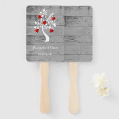 レッドツリーハート結婚式の引き出物ハンドファン ハンドファン (正面&裏面)