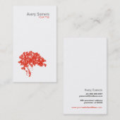 レッドツリーロゴシンプルホワイトビジネスカード 名刺 (正面/裏面)