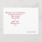 レッドツリー結婚のTシャツ、ギフト、ステッカー、お気に入り 案内ポストカード (裏面)