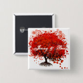 レッドツリー結婚のTシャツ、ギフト、ステッカー、お気に入り 缶バッジ (正面&裏面)