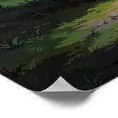 レッドツリー – 鮮やか自然イラストレーションスタイル ポスター (角)