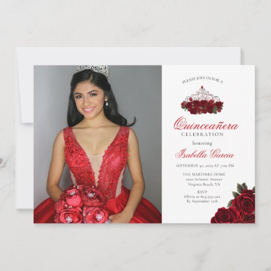 レッドツーフォトフローラキンセアニェラ 招待状 (正面)