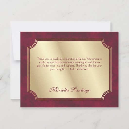 レッドティアラクラウンエレガントキンセアニェラ サンキューカード (裏面)