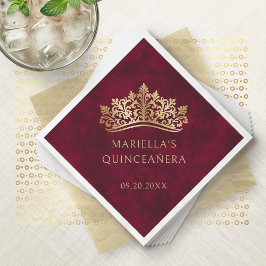 レッドティアラクラウンエレガントキンセアニェラ スタンダードカクテルナプキン