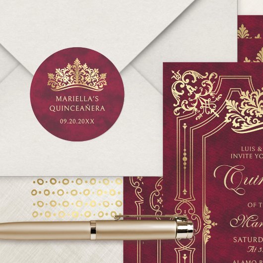 レッドティアラクラウンエレガントキンセアニェラ ラウンドシール