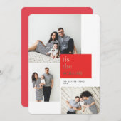 レッドティスザシーズンゴールドフォイルホリデーカード 招待状 (正面/裏面)