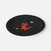 レッドティラノサウルスレックスディノスイン宇宙 ペーパープレート (アングル)