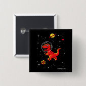 レッドティラノサウルスレックスディノスイン宇宙 缶バッジ (正面&裏面)