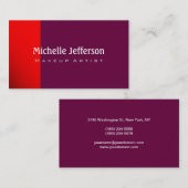 レッドティリアンパープルコンテンポラリービジネスカード 名刺 (正面/裏面)