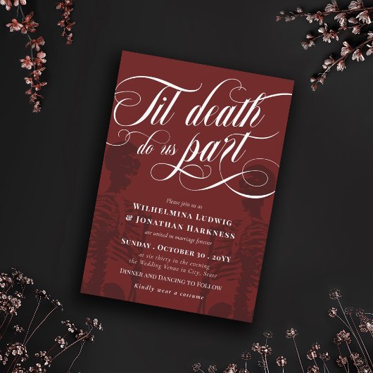 レッドティルデス私たちパーツスケルトンゴシック結婚ズ 招待状