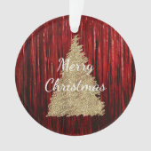 レッドティンセル金ゴールドクリスマスツリー オーナメント (正面)