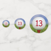 レッドティーで13th誕生日のゴルフボール コンフェッティ (裏面)