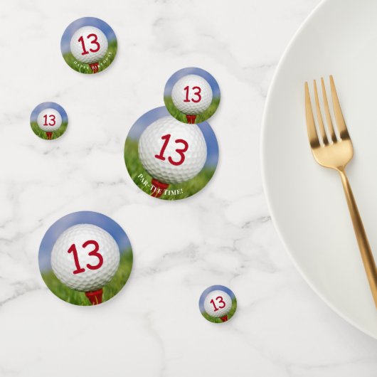 レッドティーで13th誕生日のゴルフボール コンフェッティ (グループ)