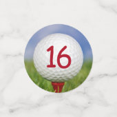 レッドティーで16thバースデーゴルフボール コンフェッティ (スモール正面)